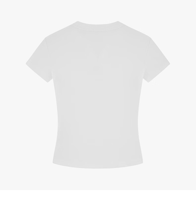 Charles Peach Heart Summer Simple Love Logo Women's V-Neck Short Sleeve T-Shirt Loose Waist Slim Casual Yellow S 14