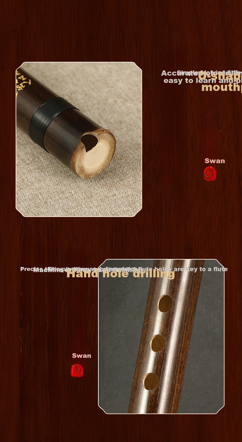 SWAN Zizhu Eight-Hole Long Xiao Beginner Professional Performance Grade 8-Hole G Key Ethnic Musical Instrument 2
