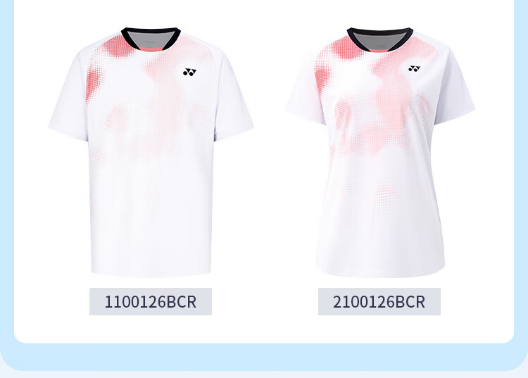 YONEX Badminton Shirt Competition Training Sweat-Absorbing Quick-Dry Running Fitness Sports Short Sleeve T-Shirt 1100126BCR White L 13