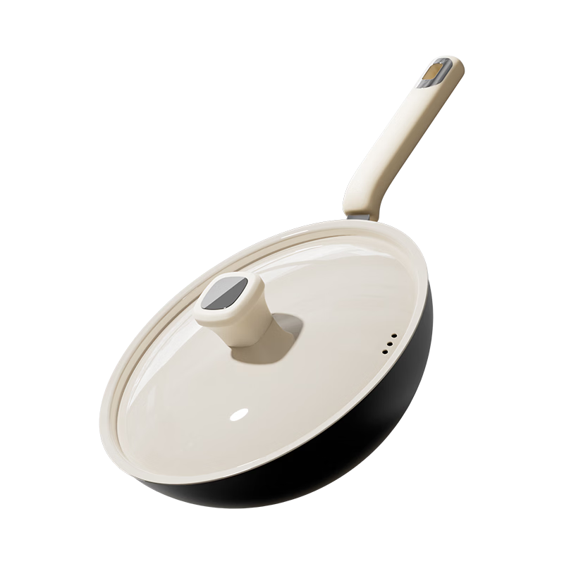 AOTEYOU Lightweight Non-Stick Iron Frying Pan, 32cm Flat Bottom, No Coating, Pre-Seasoned, Suitable for Induction and Gas Stoves