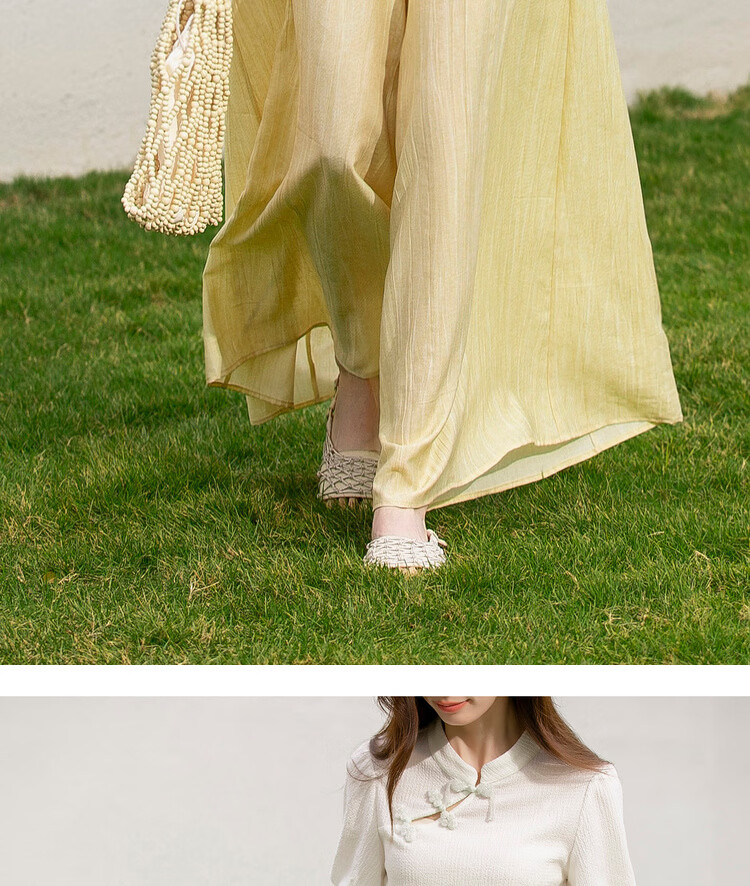 Shangdu Bira Light Pleated Texture Casual Pants for Women Spring Summer Simple Casual Pear-Shaped Slim Wide-Leg Loose Trousers 14