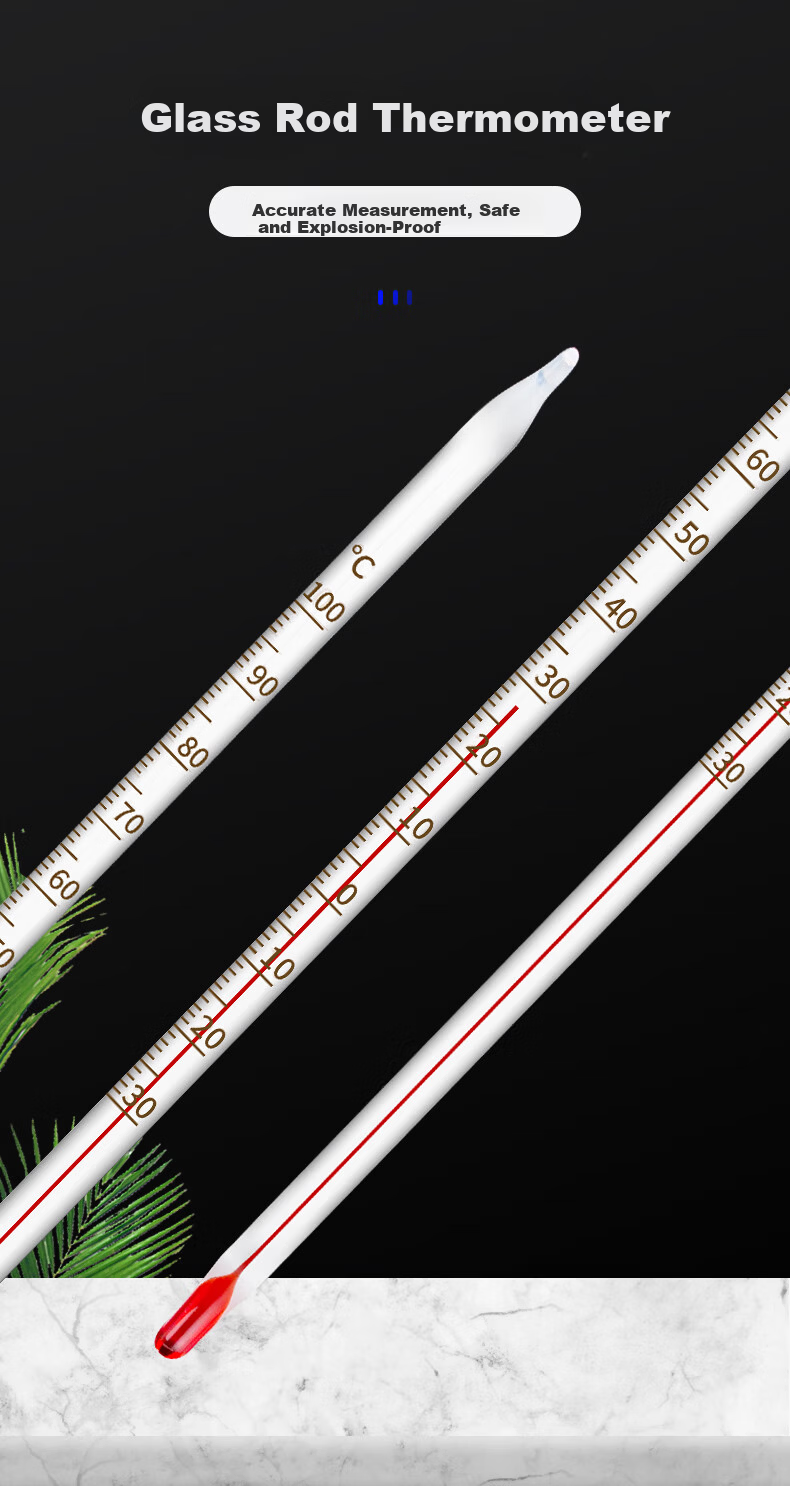 CONJANT Glass Thermometer 0-150℃ Alcohol Glass Rod Temperature Meter for Water, Air, and Liquid Measurement 1