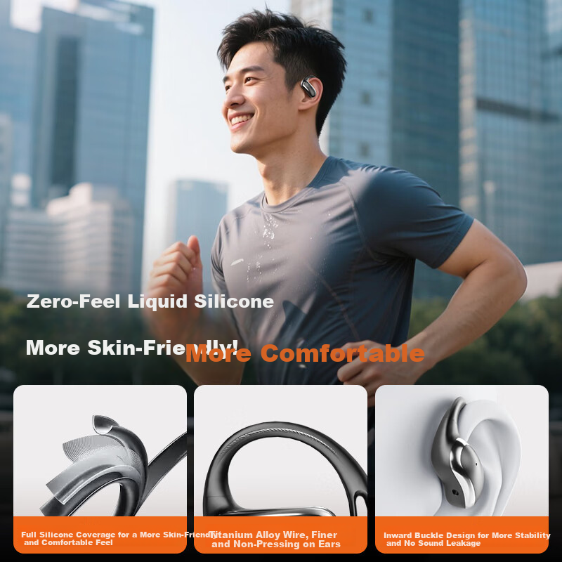 MICROKIA 2026 Latest Model Harman Kardon Level Bluetooth Bone Conduction Wireless Open-Ear Sports Running Headset Noise Cancelling Long Battery Life