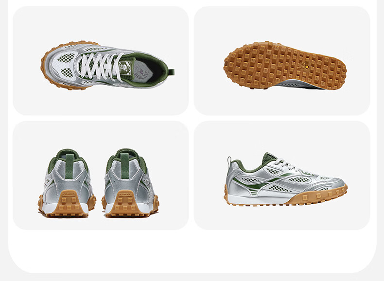 CAMEL Liuguang 2nd Generation Thin Sole Women's Breathable Casual Retro German Training Shoes K26BX5L3008 Silver/Ivory White Size 37 22