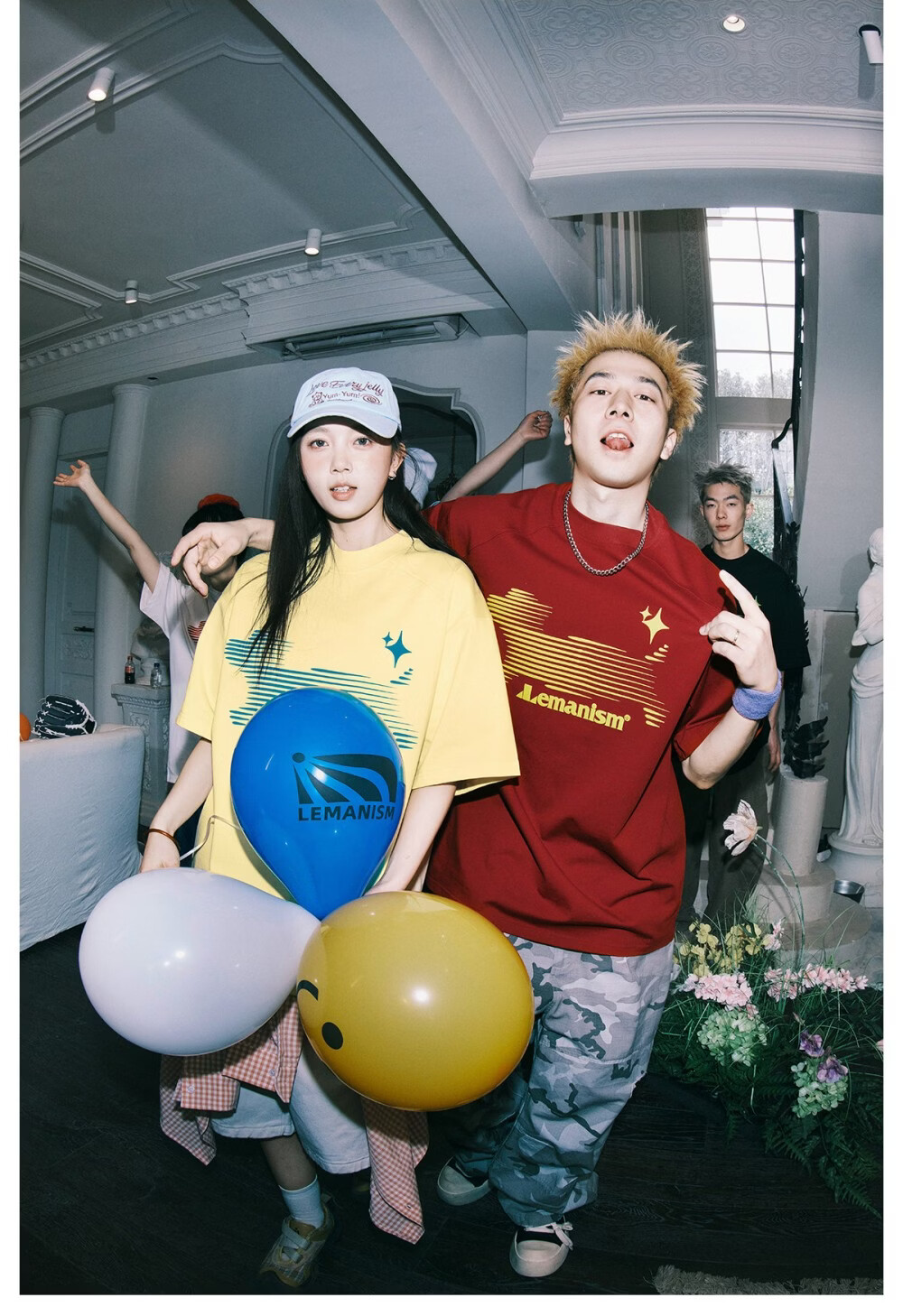 LEMANISM 300g Heavy Phantom Puppy Short Sleeve T-Shirt Men 2026 Summer Couple Half Sleeve Tee Women Black S 20