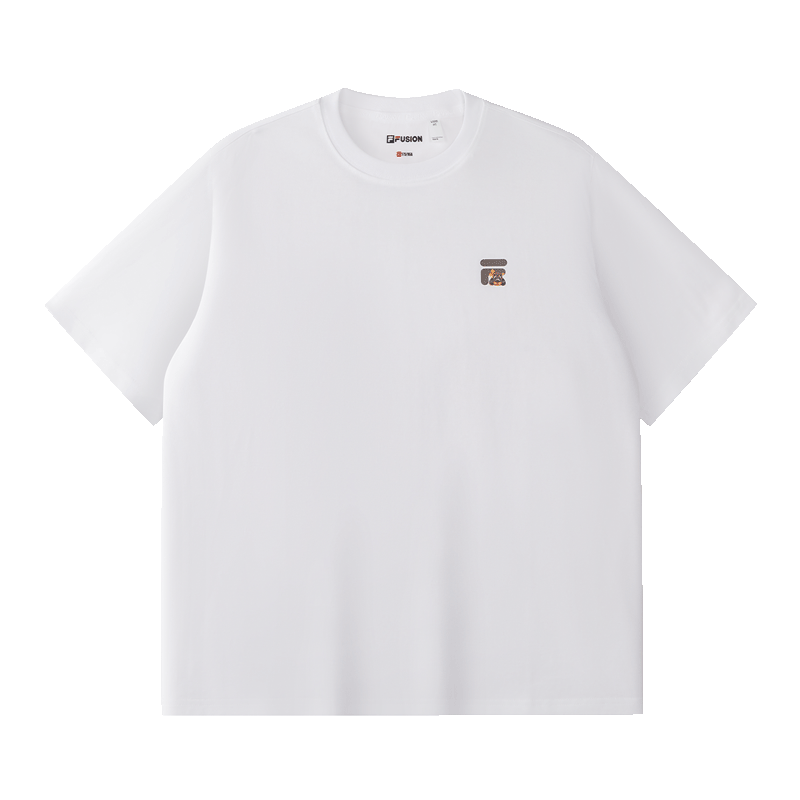 FILA FUSION Trendy Couple Short Sleeve T-Shirt 26 Summer Cute Pet Cool Loose Half Sleeve Top