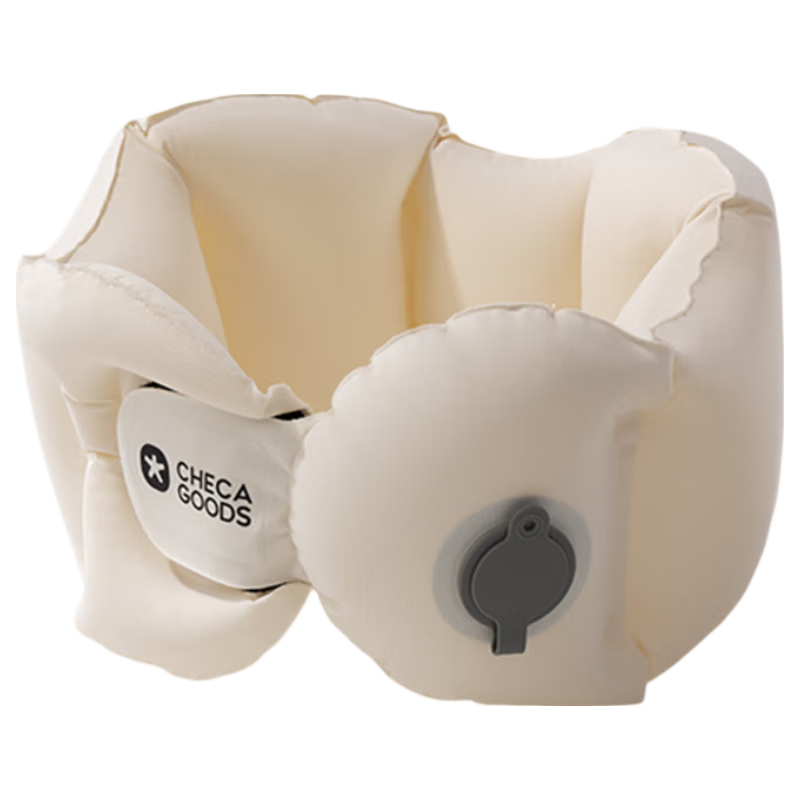 CHECA GOODS U-Shaped Neck Pillow, Portable Travel Pillow for Airplane, High-Speed Rail, Long-Distance Journey, Headrest, Cervical Support, Inflatable U-Shaped Pillow with Pressure Adjustment