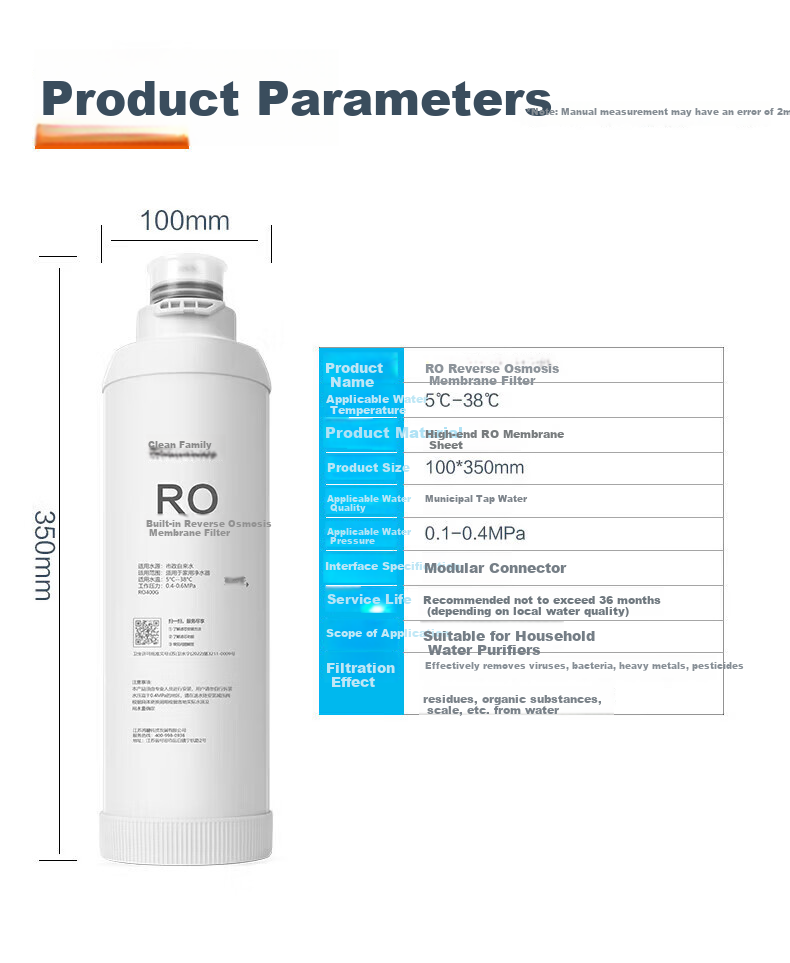 Clean Family Compatible Angel Water Purifier Filter Cartridge J2606-ROB8/J2606/J2625/J2660-ROB8/J2762/J2666/J2737/J2733-ROB8 PP Filter Cartridge 10