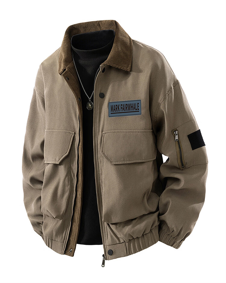 MARK FAIRWHALE Men's Spring and Autumn American Barn Style Workwear Jacket Casual Loose Fit Outerwear 2