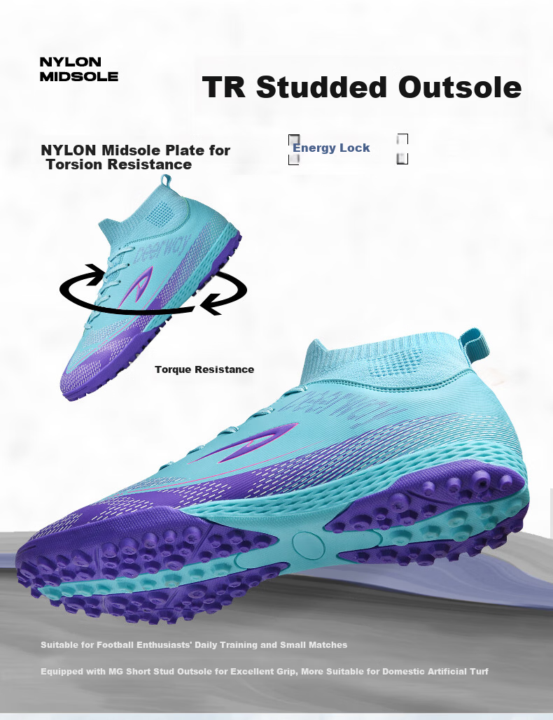 DEERWAY Adult Youth Soccer Shoes TF Turf Studs Non-Slip Durable Match Shoes Obsidian Gold TF Turf Studs Size 37 13