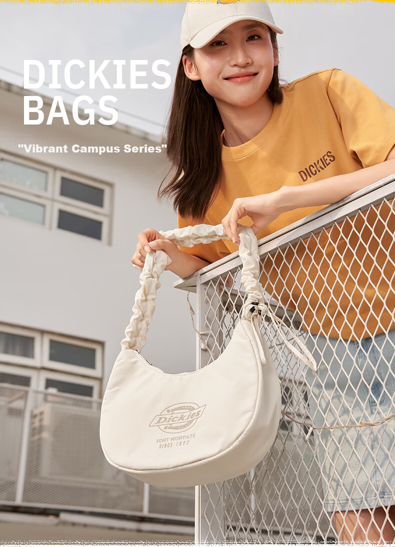 Dickies Women's Shoulder Bag Cloud Bag Sports Commuter Underarm Crossbody Travel Large Capacity Dumpling Bag Graphite Black 2