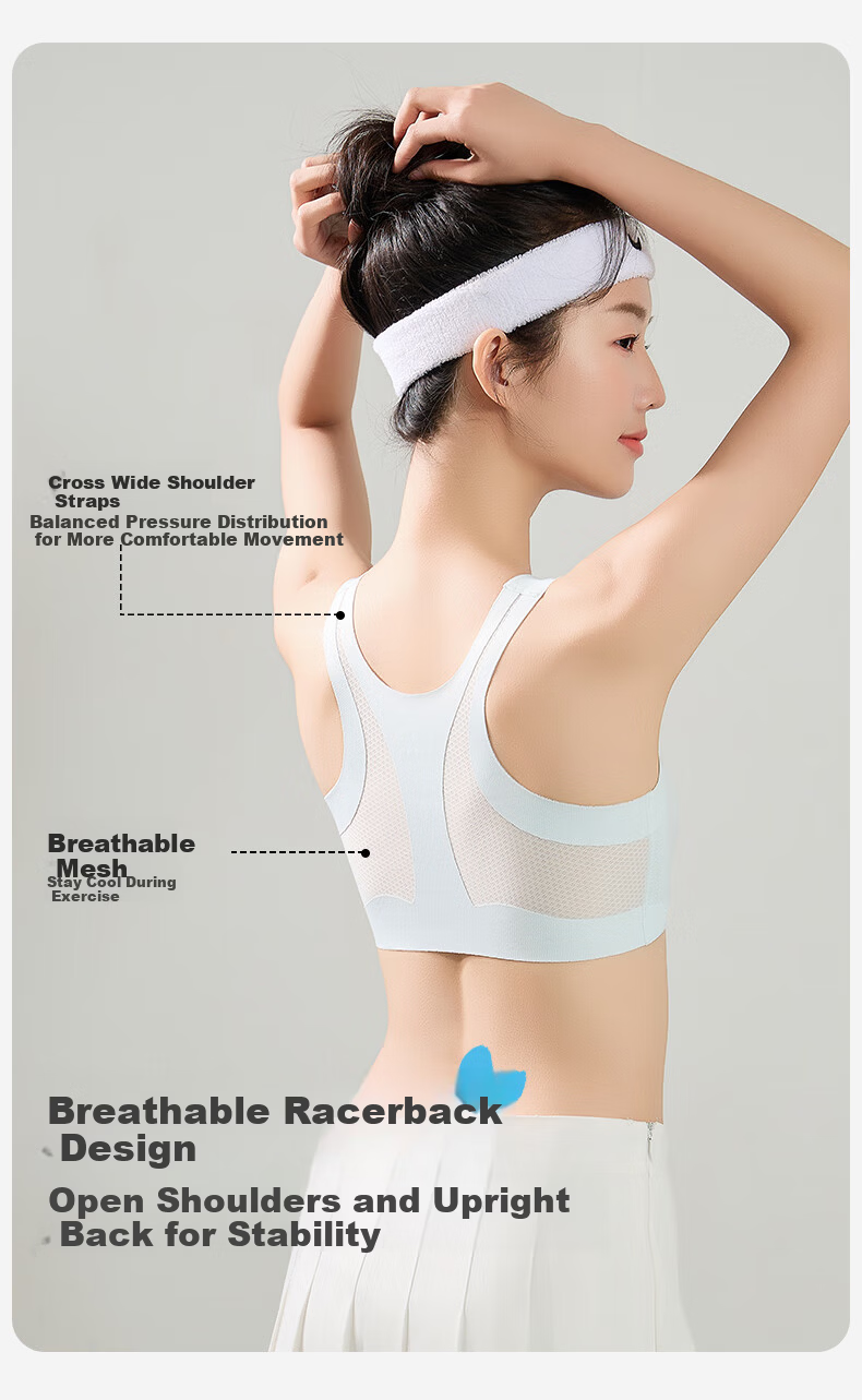 LangSha Girls' Seamless Children's Vest, Posture-Correcting Sports Bra for Middle and High School Students, Developmental Support, Anti-Hunchback, Large Kids' Sports Bra 3