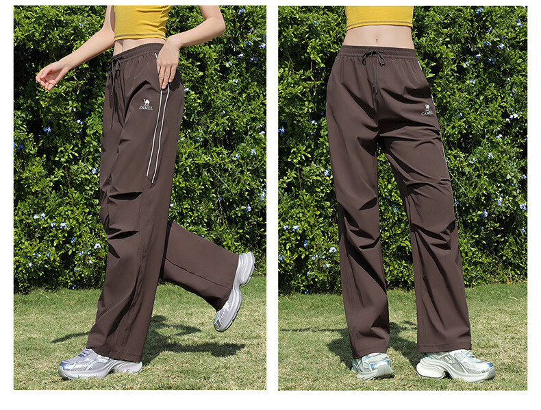 CAMEL Women's Outdoor Hiking Paratrooper Pants Loose Stretch Sports Casual Trousers Y26BA4L0012 Phantom Black L 30