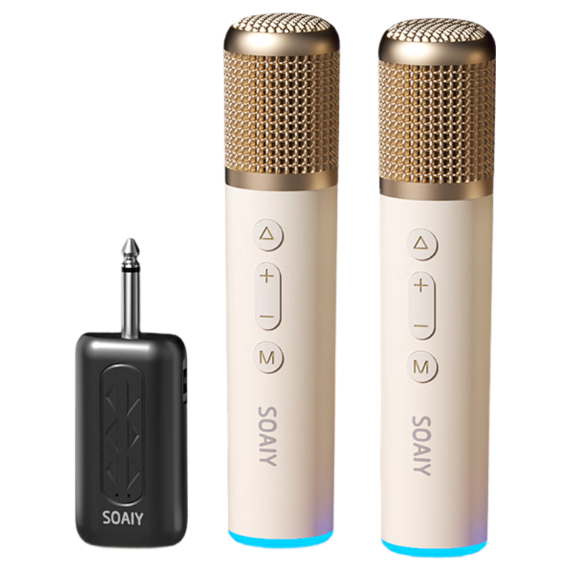 Soaiy MD17 Wireless Handheld Rechargeable Microphone Karaoke Universal Microphone Speaker Home KTV Singing Hosting Speech One-to-Two