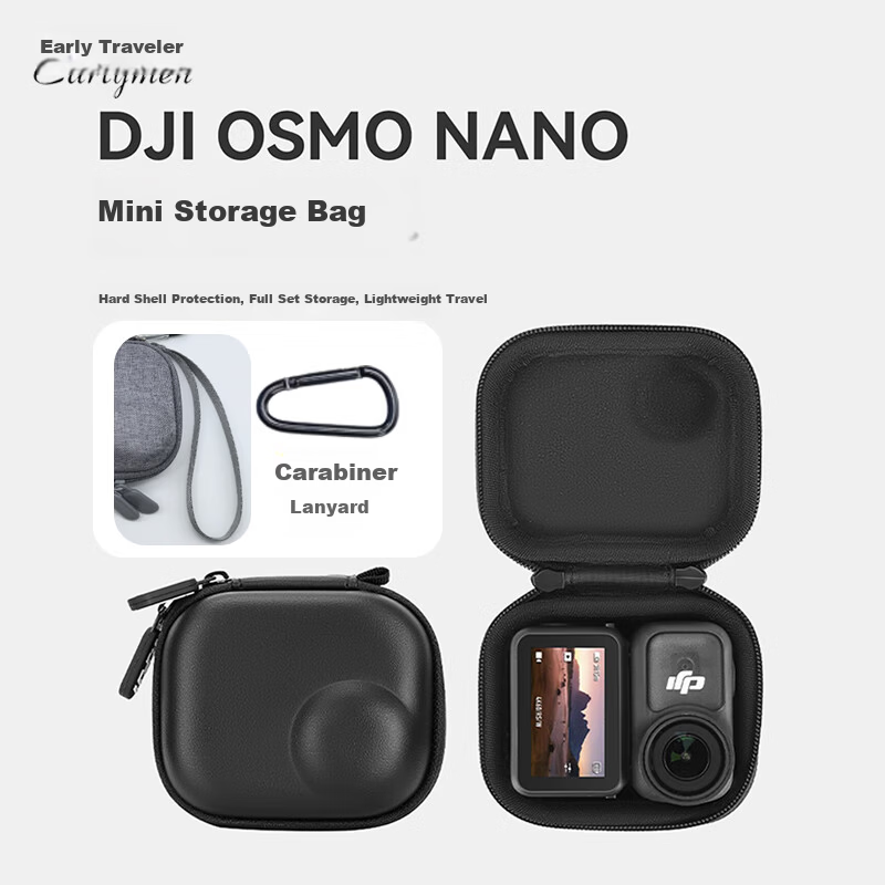 Earlymen Osmo Nano Storage Bag Waterproof Shockproof Mini Body Case for DJI Osmo Action Camera Thumb Camera