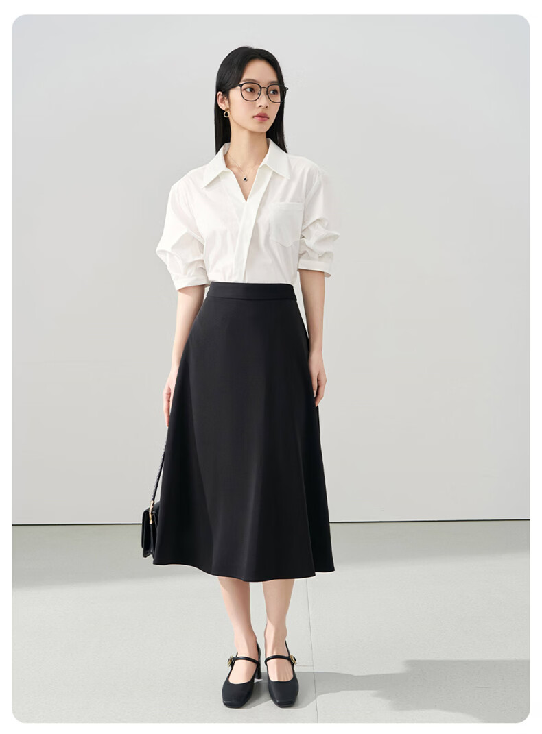 Jeanswest Women's Summer V-Neck French Style OL High-End Inner Wear Commuting Professional White Short Sleeve Shirt L 13
