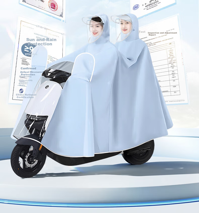 Chengge Electric Scooter Raincoat Full-Body Stormproof Suit Adult Rider Unisex Motorcycle Riding Rain Poncho 6