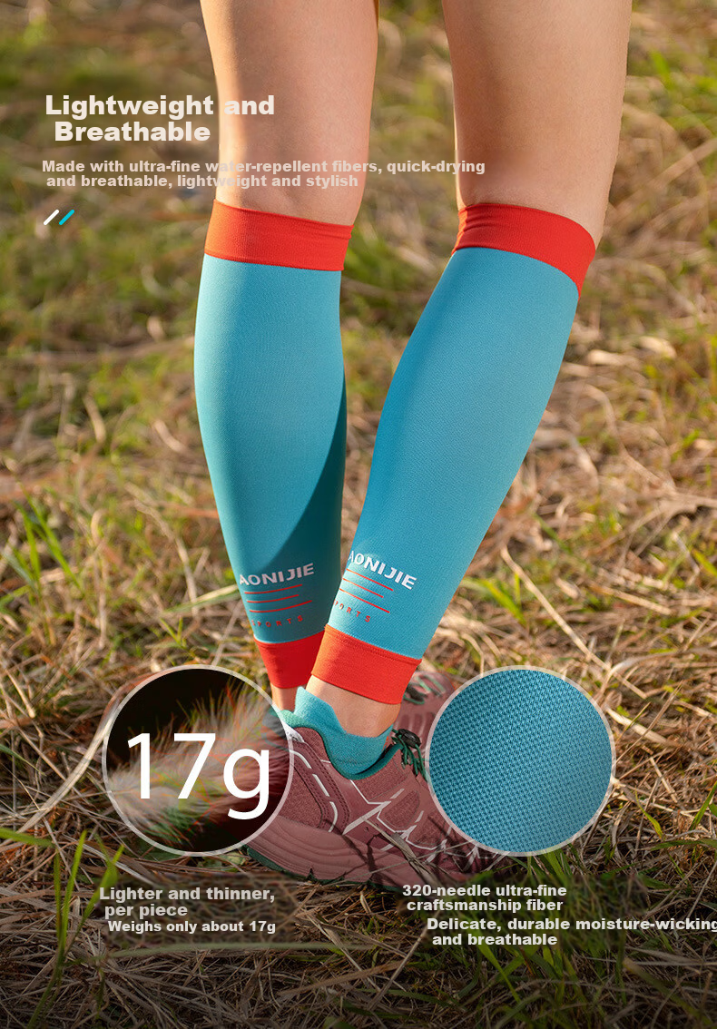 AONIJIE Sports Running Calf Sleeves Leg Guards Knee Support Breathable Elastic Compression for Muscle Strain Jogging 5