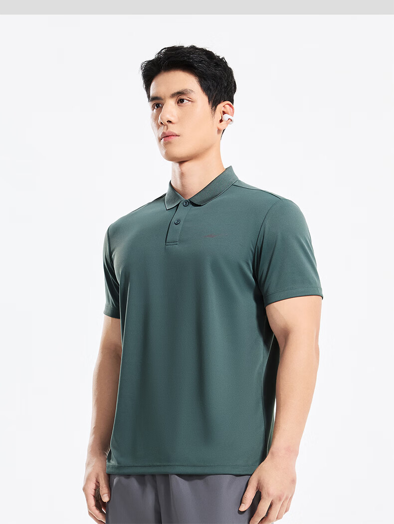 ERKE [Yu Shitong Same Style] Men's Summer Short Sleeve Sports Polo Shirt Ice Cooling Moisture-Wicking Quick-Dry T-Shirt 21