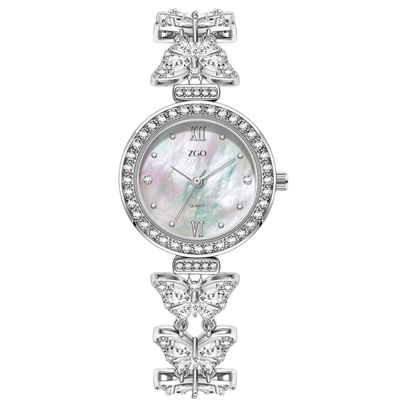 ZGO Women's Princess Bracelet Watch Luxury Niche Waterproof Butterfly Watch Valentine's Day Gift 520