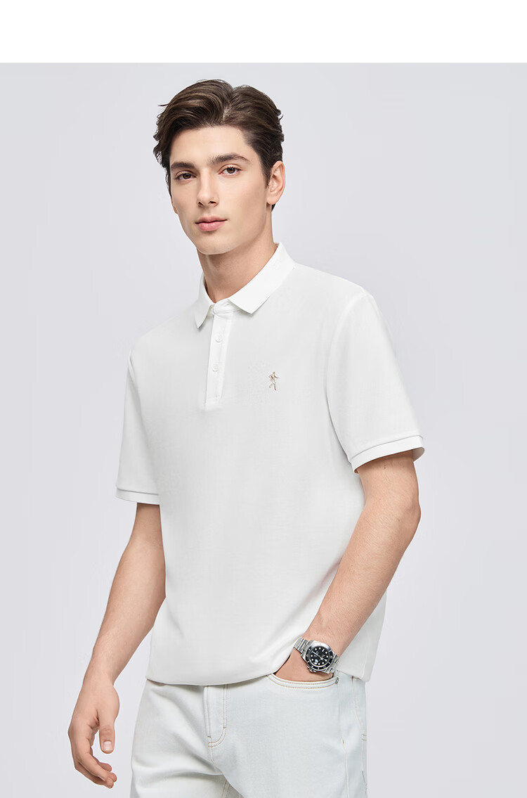 Dance with Wolves [Instant Cooling] Premium Fabric Summer Men's Commuter Antibacterial Short Sleeve Polo Shirt 001 Black XL 17