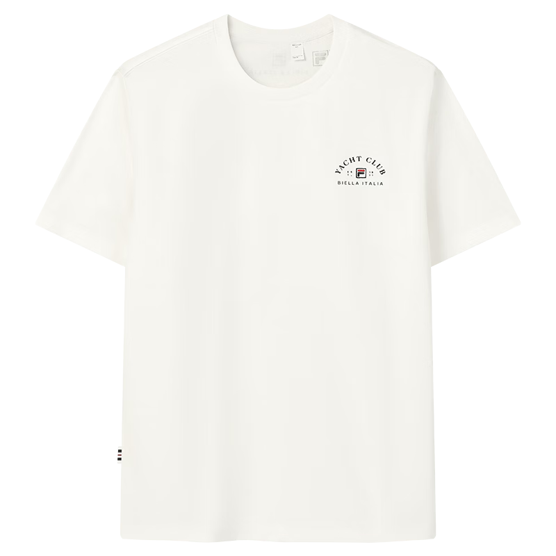 FILA Official Men's Knitted Short Sleeve Shirt 2026 Summer Fashion Casual Simple Basic Crew Neck T-Shirt