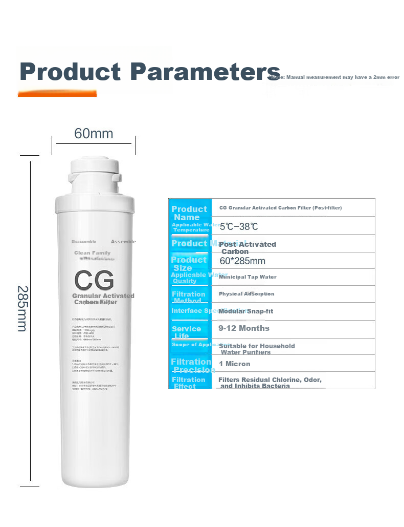 Clean Family Compatible Qinyuan Water Purifier Filter Cartridge Full Modular Set QR-RF-401A/C/502B/506A/QR-R5-01G/02G/02H/02F/E CTO Carbon Rod Filter Cartridge 17