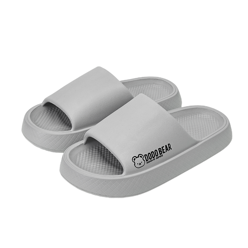 Ganmai Cloud-Sole Slippers for Men Summer Indoor Outdoor Bathroom Thick-Soled Gray Size 42-43
