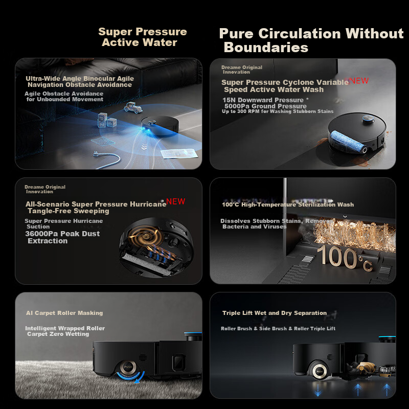 Dreame X60Pro Spring Festival Gala Edition Robot Vacuum Cleaner 4-in-1 Self-Cleaning Drum Floor Washer with Hot Water Mop and Water Tank RLX72DE