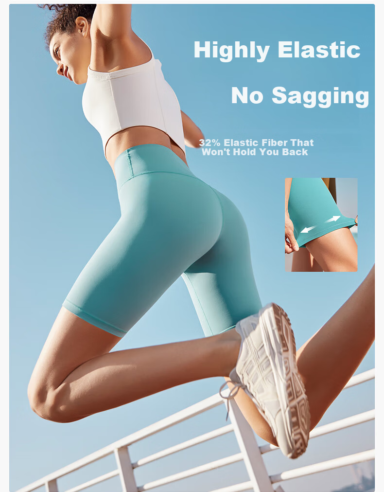 VFU Xiao Nuo Fitness Shorts Five-Point Cycling Pants Women High Waist Tight Sports Spring Summer Dark Tea Brown S 8