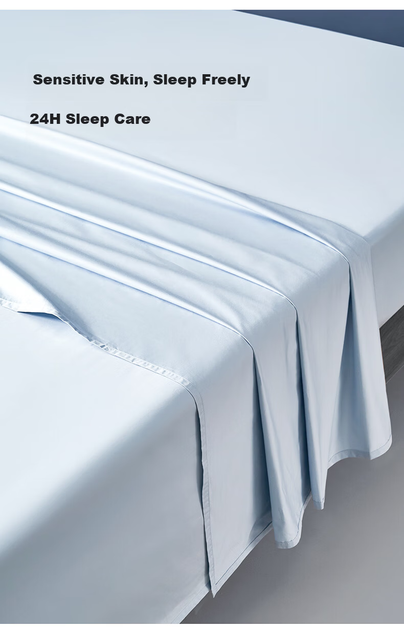 Anmino 100% Anti-Mite Bed Sheet and Cover 80s Cotton A-Class Satin Solid Color Washable 8