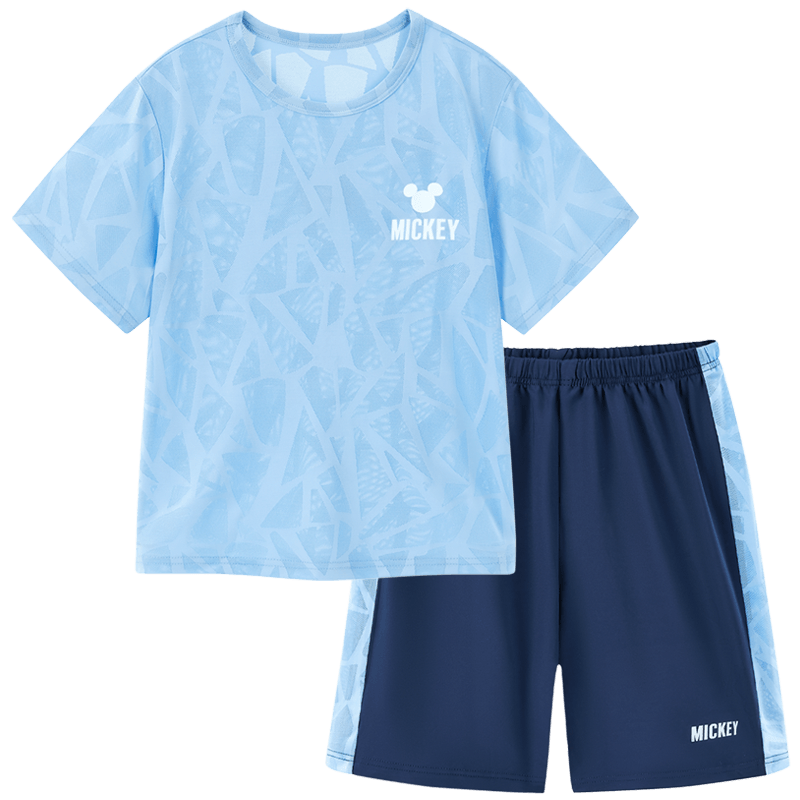 Disney Boys' Summer Set 2026, Breathable Quick-Dry Top And Pants for Children, Sports Outfit DL160389 Blue 130