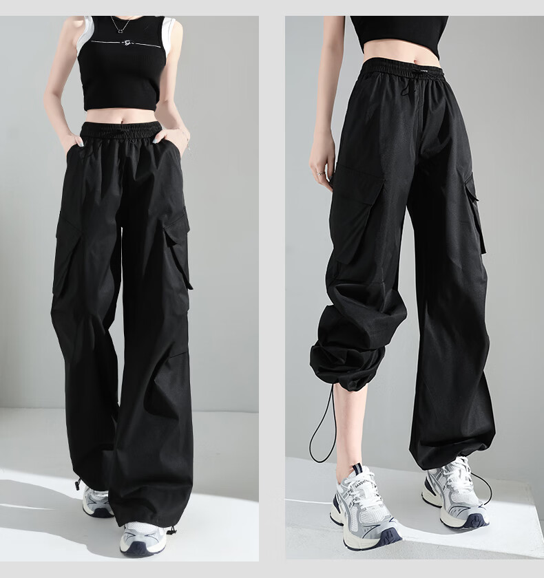 Borui Women's Slant Pocket Cargo Pants 2026 New Spring Summer Thin Sun Protection Quick-Dry Casual Ice Silk Sports Pants 21