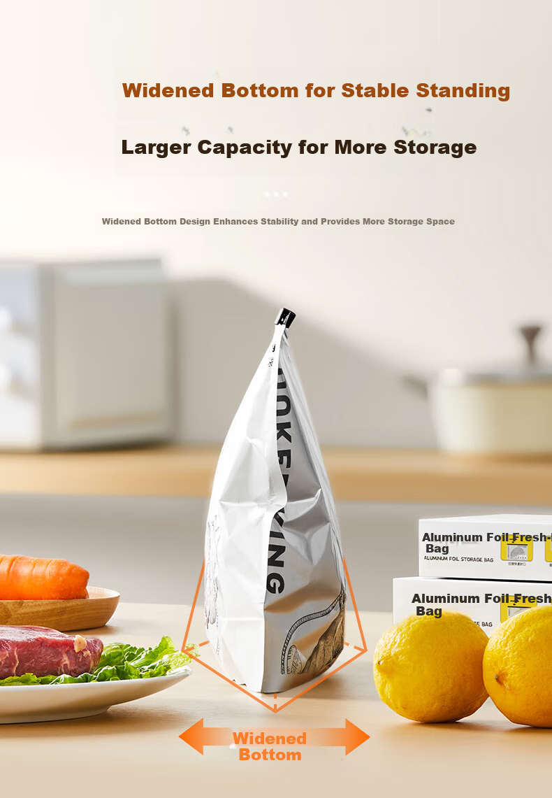 Chuida Huang Aluminum Foil Antibacterial Resealable Thickened Large Freezer Storage Bags Medium Size 10 Pieces 9