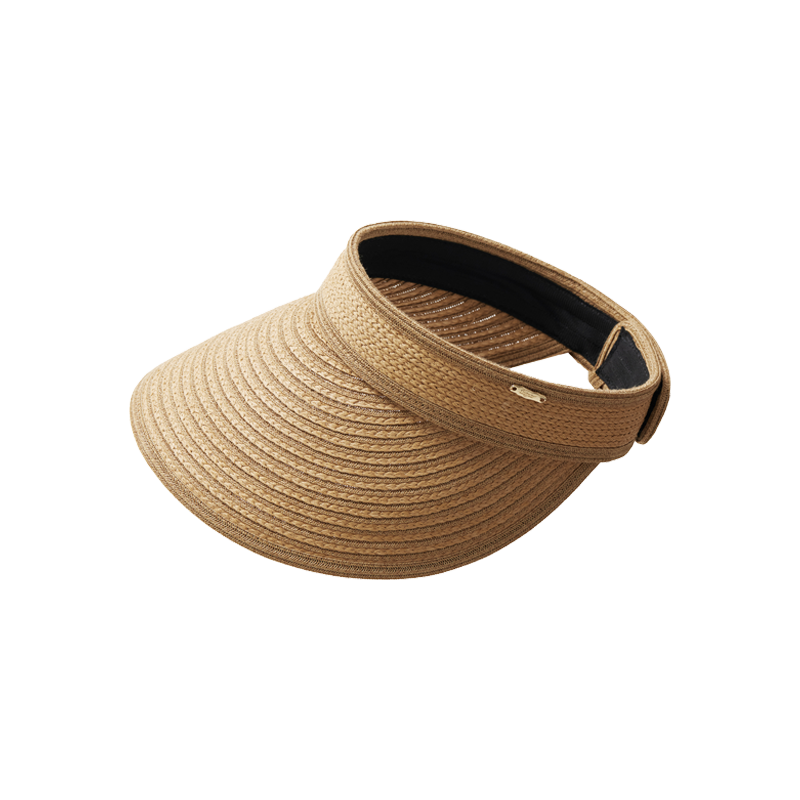 Lagur Minimalist Large Brim Open-Top Straw Sun Hat for Women Summer New Herbal Color