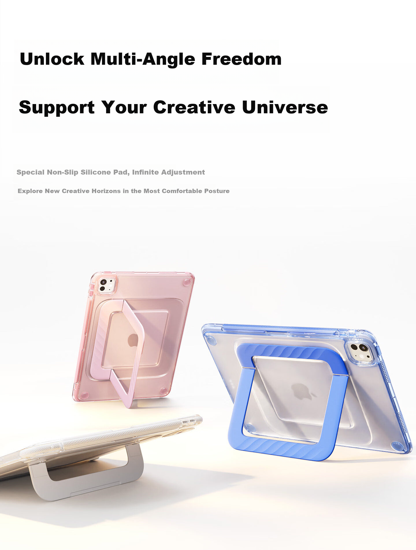 Torras Ultra-Thin iPad Stand Case for iPad Pro 2025/2024, 11-inch iPad Pro Protective Cover with M5/M4 Chip, Pencil Slot, Stand, Blue 8