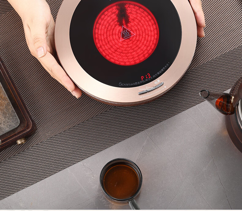 Yubai Electric Ceramic Stove Tea Maker Tea Cooker Tea Pot Health Preservation Stove Brewing Old White Tea Black Tea Flower Tea MFX-X5 (Sandalwood Color) 13