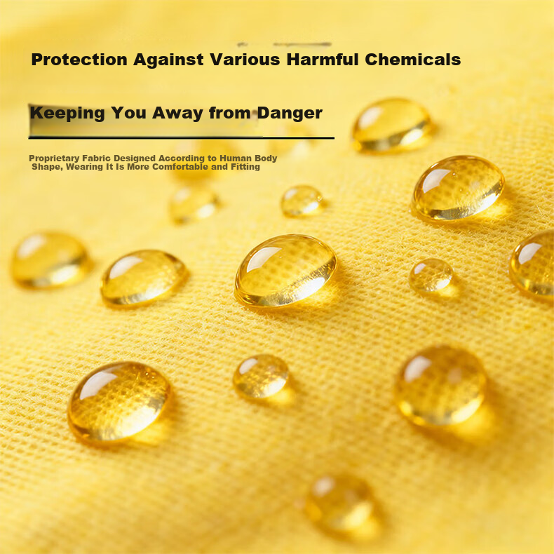 George Barton Protective Suit C-Level Chemical Protective Coverall Full-Body Industrial Dustproof Suit Paint Spraying Suit Yellow Splash-Resistant Acid and Alkali Resistant Chemical Workwear One-Piece 5