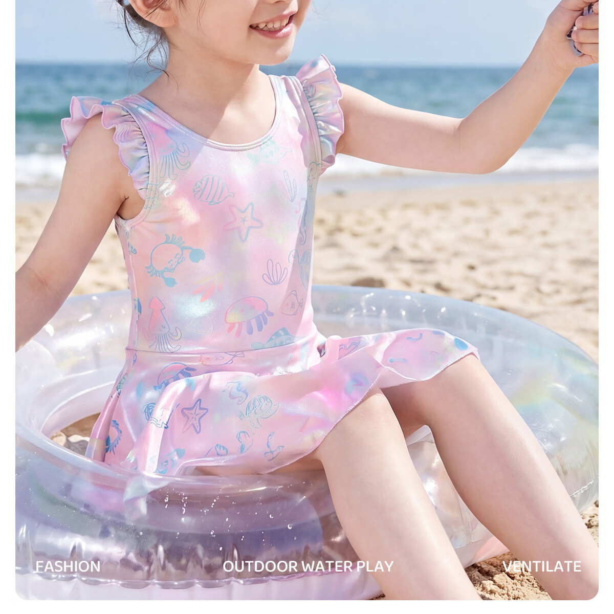 361° Kids Girls One-Piece Skirted Swimsuit Breathable Comfortable Princess Style Toddler Swimwear for Hot Springs and Swimming 2