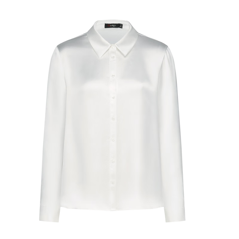 G2000 Satin Fabric with Brooch Tie Women's 2025 Autumn Winter Long Sleeve Casual Shirt Mall Edition