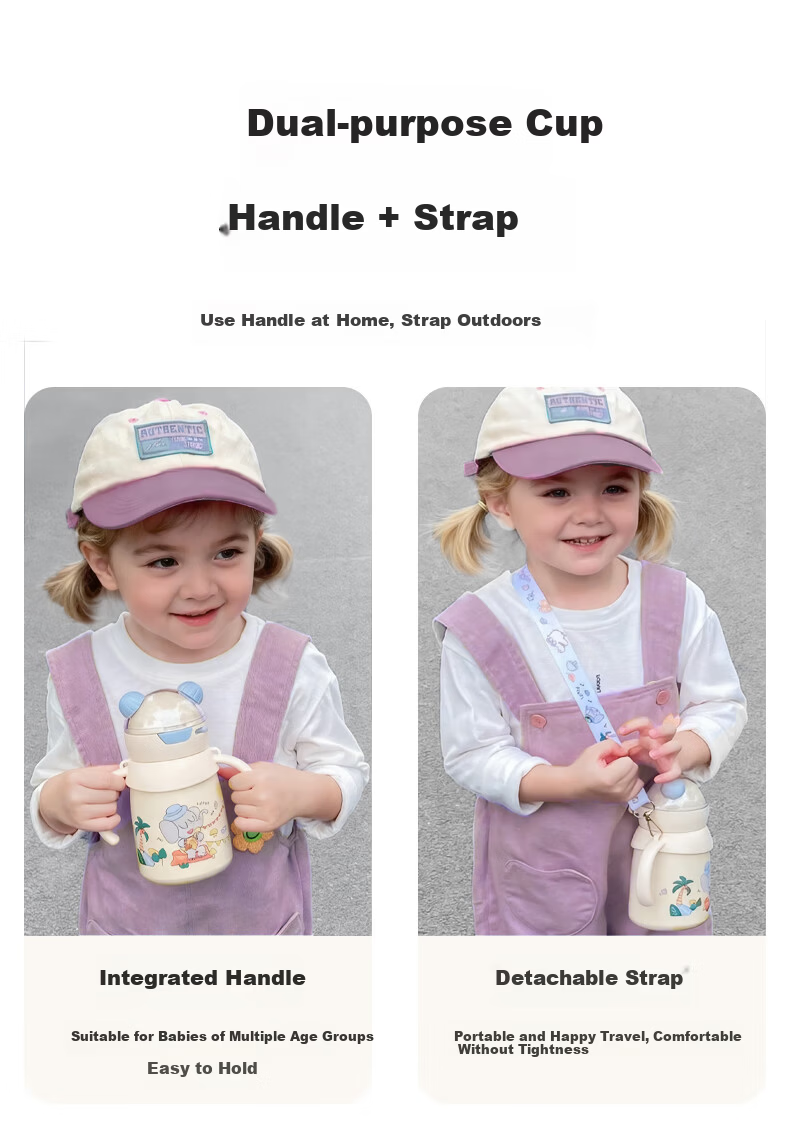 Ipoosi Infant Insulated Baby Bottle Thermos Cup Toddler Straw Cup Sippy Cup for 1-3 Years Old Children 3