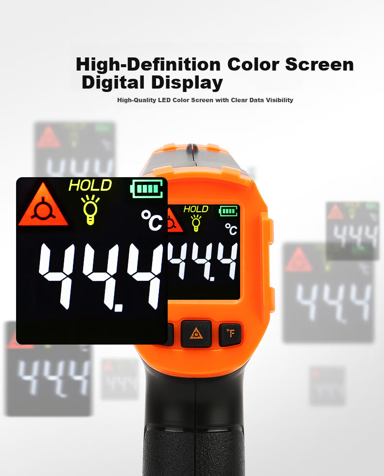 CEM ST490B Infrared Thermometer High-Definition Digital Industrial Temperature Gun Food Oil Temperature Meter 4