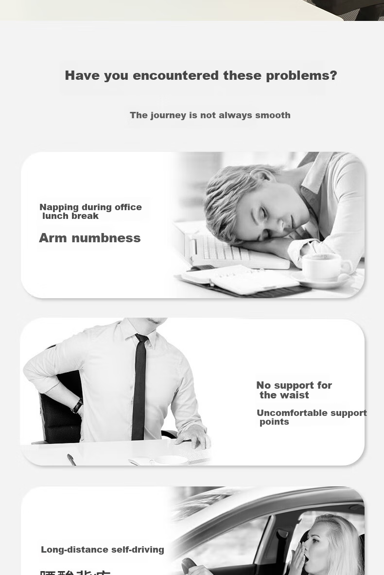 JAJALIN Inflatable Travel Pillow Press-to-Inflate Portable Lumbar Support Nap Pillow Gray 2
