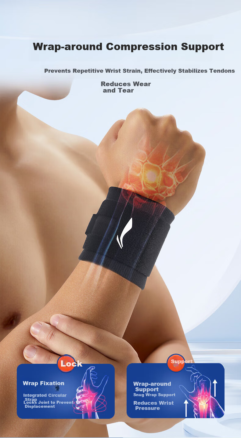 LI-NING Sports Wristbands for Men and Women TFCC Sprain Pain Wrist Tendon Sheath Joint Support Badminton Fitness Strain Two-Pack 5
