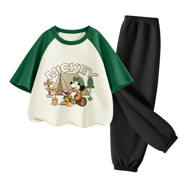 Disney Kids Sportswear 2026 Summer New Comfortable Cotton Girls Short Sleeve T-Shirt Loose Boys Summer Outfit