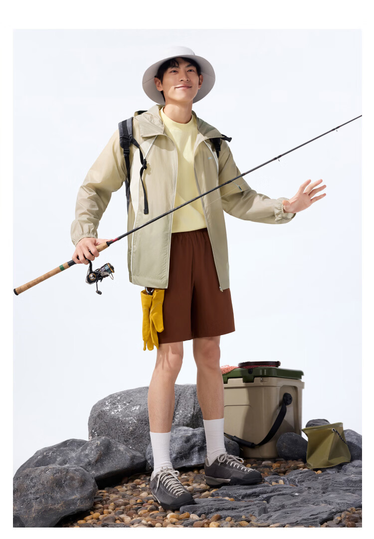 Beneunder Men's Sunscreen Jacket Skin Coat UV Protection Lightweight Water-Repellent Outdoor Fishing WR938 Cloud Gray 2XL 13