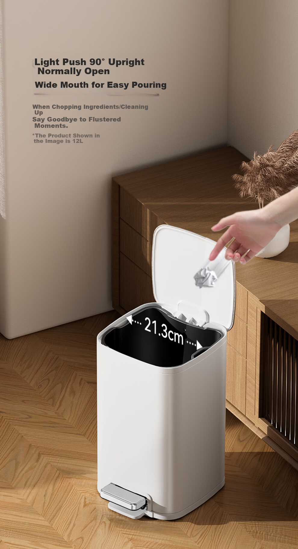 EKO 10L Stainless Steel Pedal Trash Can with Lid Large Household Bathroom Kitchen Model 9584 Recommended by Zhang Ruoyun 5