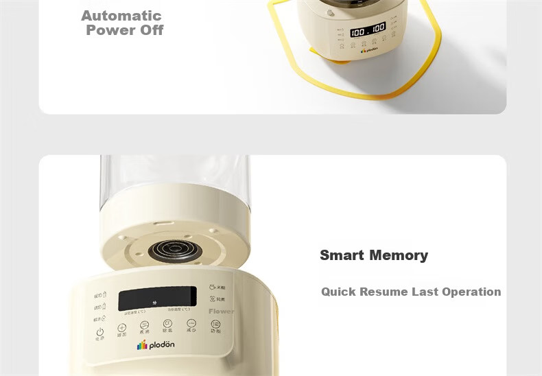 PLODON Baby Portable Milk Mixer Wireless Charging Thermostatic Water Bottle Kettle Boiling 100℃ for Outdoor Milk Preparation 37