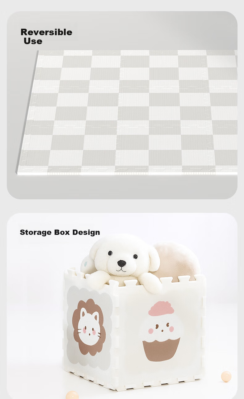 Babybox EPE Crawling Mat Baby Anti-Fall Play Mat Children's Interlocking Foam Floor Mat 6 Pieces 2CM Thickened 16
