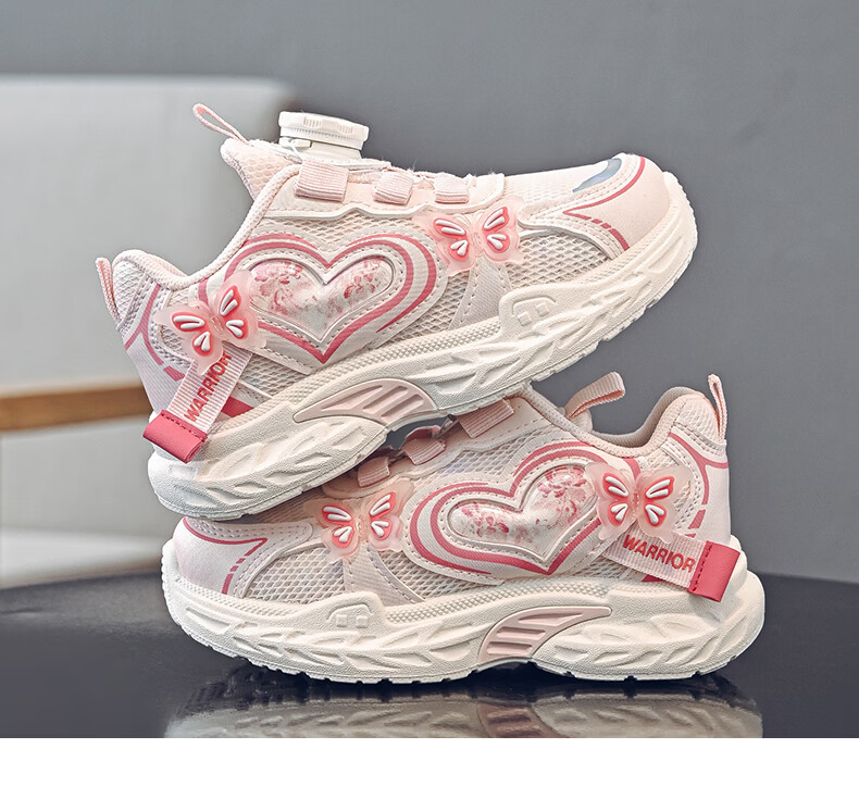 Warrior Spring Autumn Girls' Dad Sneakers Breathable Mesh Running Shoes Kids Sports Casual Shoes WZ-2189 Purple Size 33 8